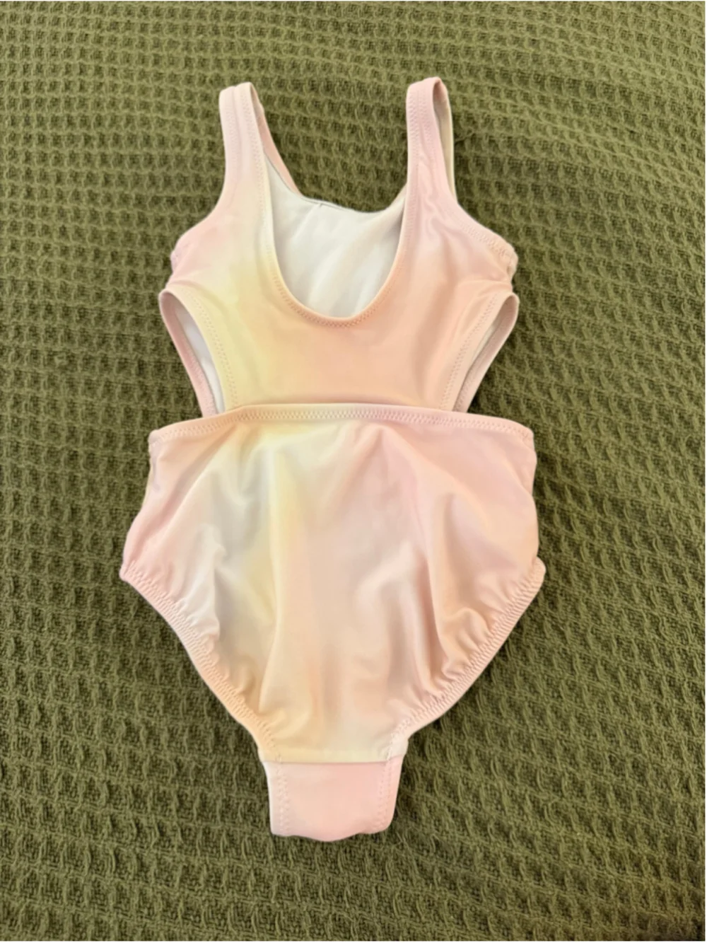 Girls Gap One Piece Swimsuit XS Pink White Cutout